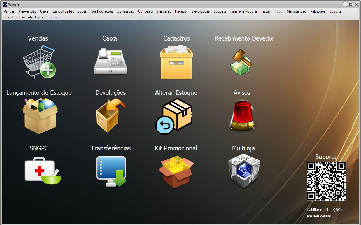 Tela Principal do WSystem